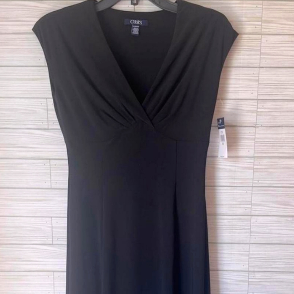 Chaps Nwt Classic Black Sleeveless Midi Dress Size Medium